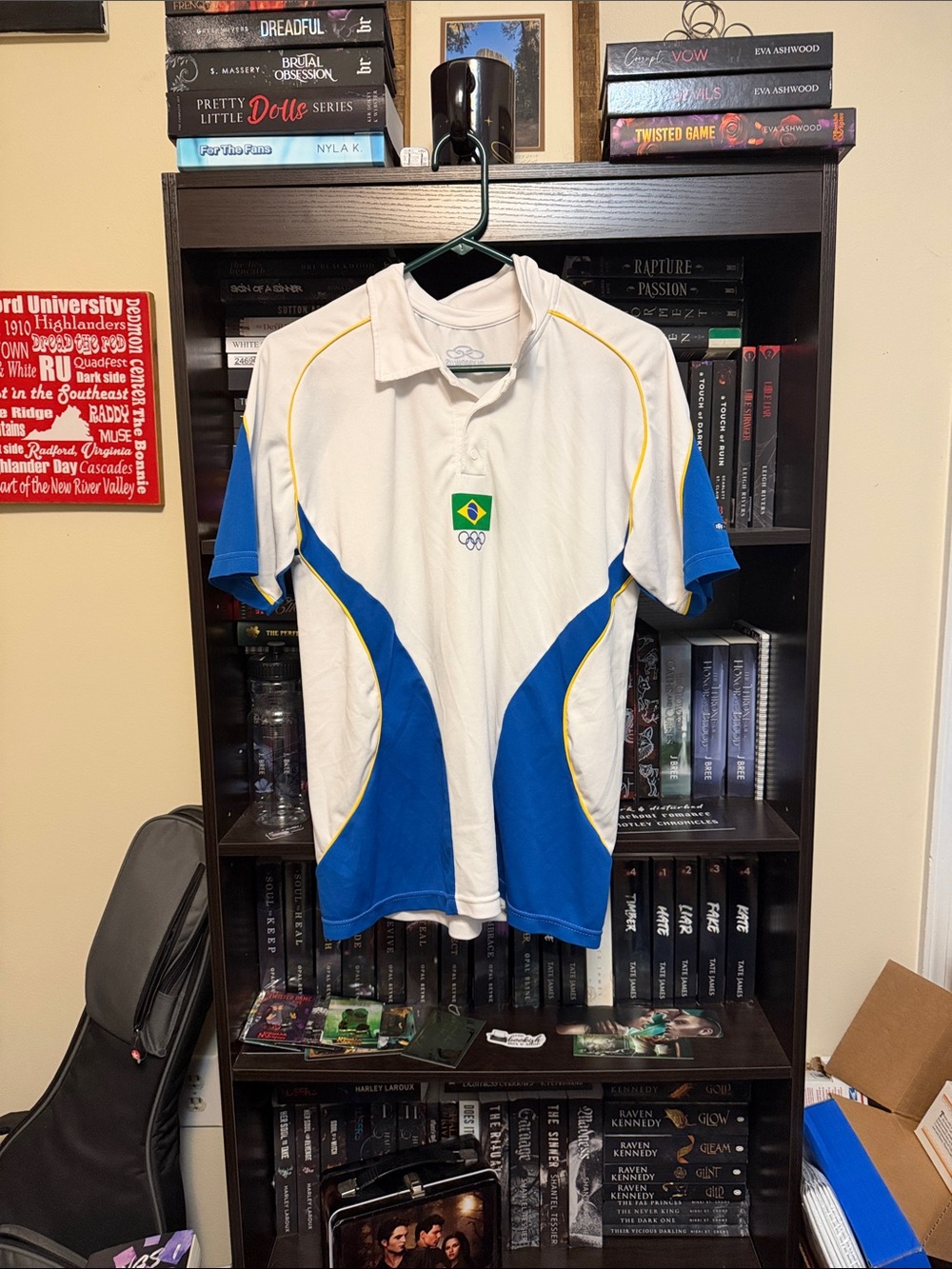 White and Blue Brazil Olympic Polo Shirt